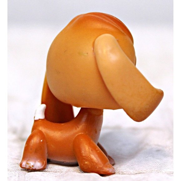 2004 Hasbro LPS Littlest Pet Shop #301 Orange and White Beagle Dog Purple Eyes - Picture 4 of 6
